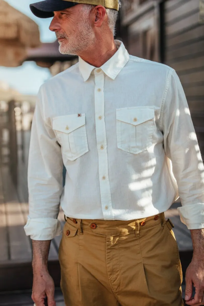 &SONS Coast Long Sleeve Shirt Off-White Discount