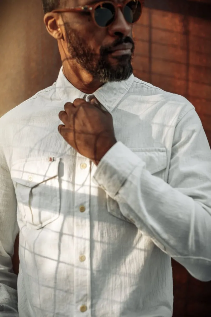 &SONS Coast Long Sleeve Shirt Off-White Discount