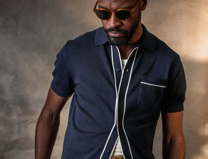 &SONS Dean Polo Navy Cheap