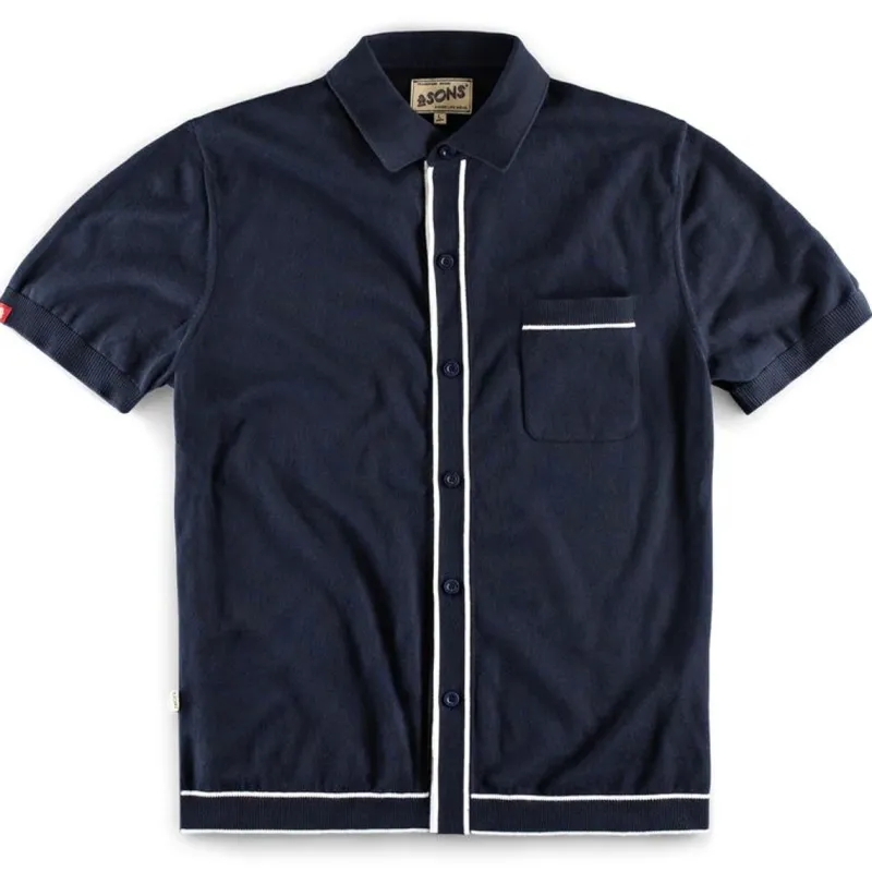 &SONS Dean Polo Navy Cheap