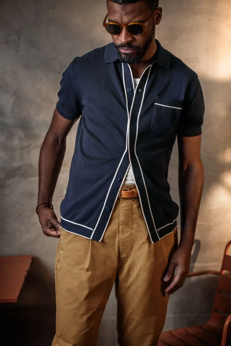 &SONS Dean Polo Navy Cheap