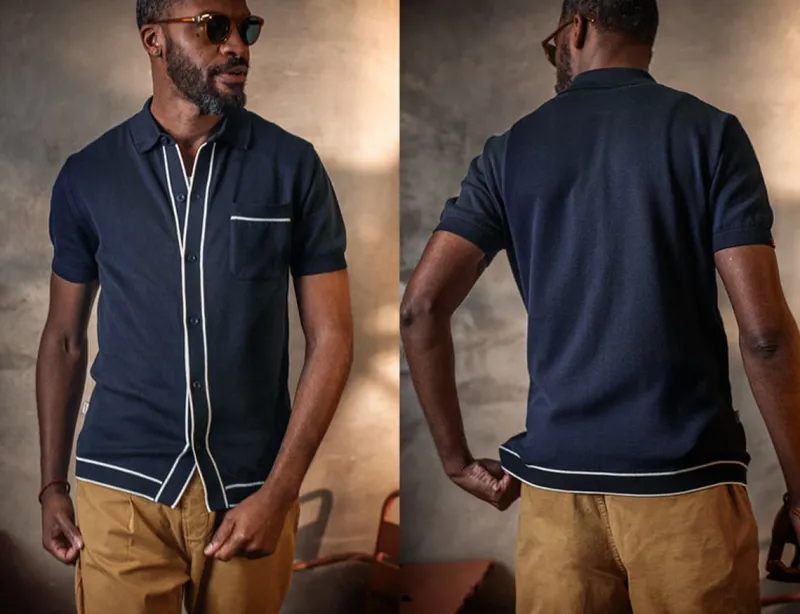 &SONS Dean Polo Navy Cheap