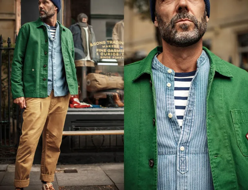 &SONS Emerson Shirt Indigo Stripe New