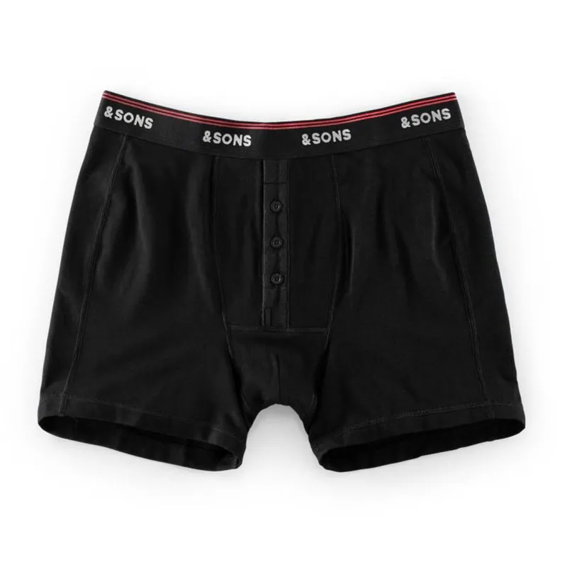 &SONS Essentials Boxer Shorts Black Sale