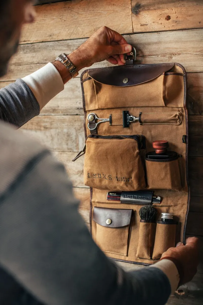 &SONS Essentials Toilet Bag Tan Best