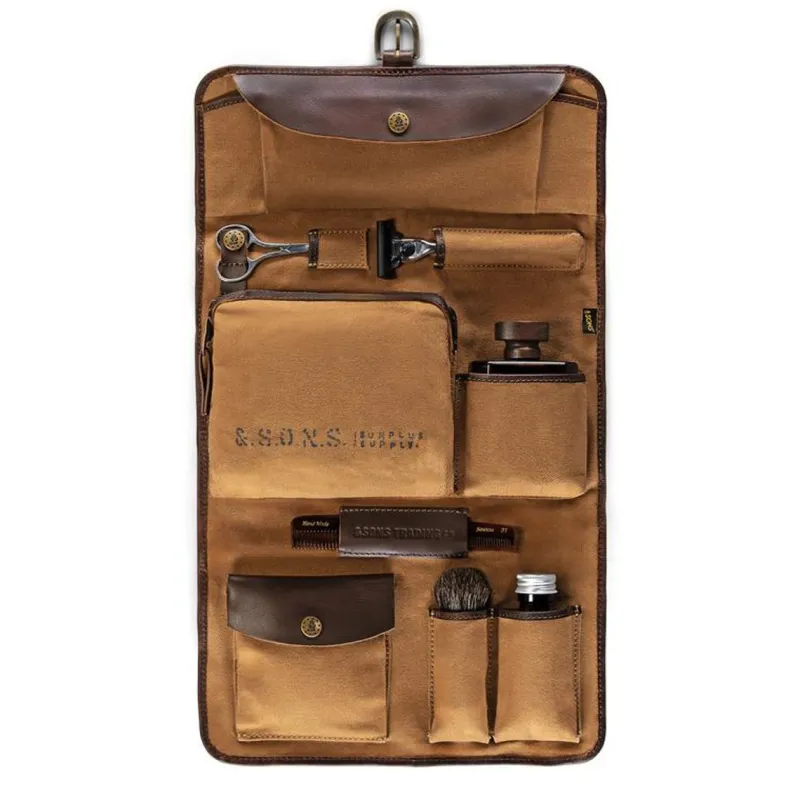 &SONS Essentials Toilet Bag Tan Best