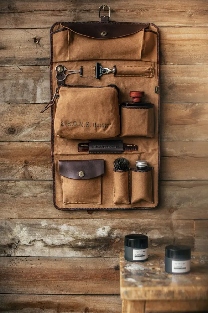 &SONS Essentials Toilet Bag Tan Best