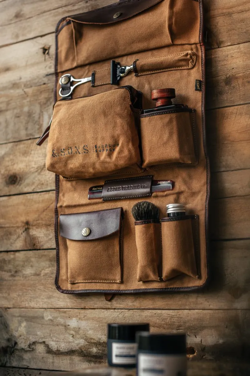 &SONS Essentials Toilet Bag Tan Best