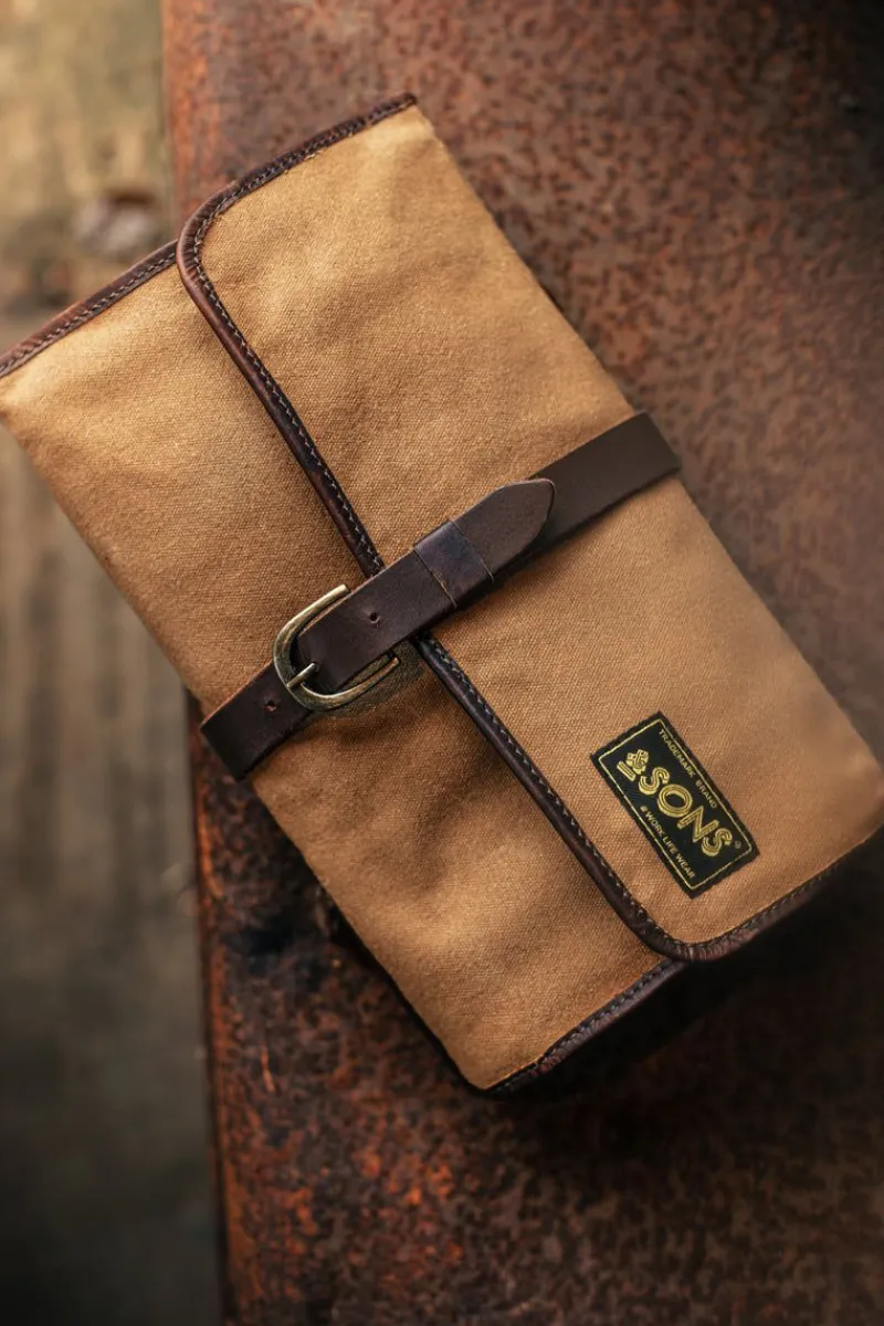 &SONS Essentials Toilet Bag Tan Best