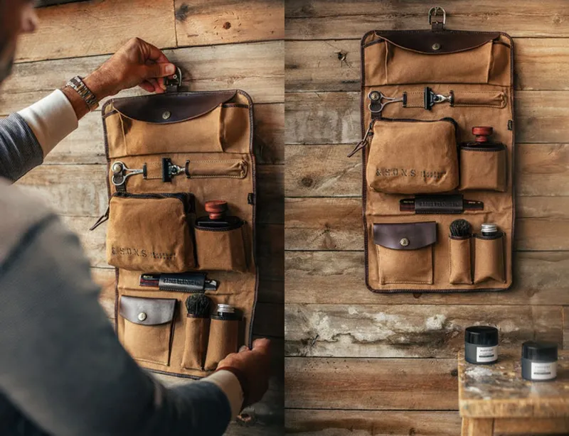 &SONS Essentials Toilet Bag Tan Best