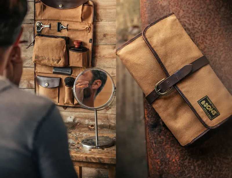 &SONS Essentials Toilet Bag Tan Best