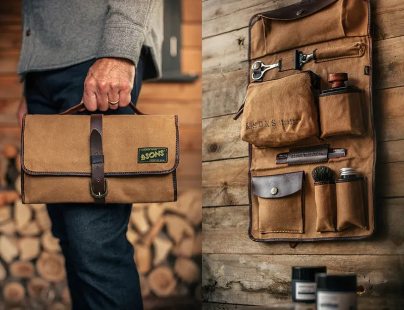 &SONS Essentials Toilet Bag Tan Best