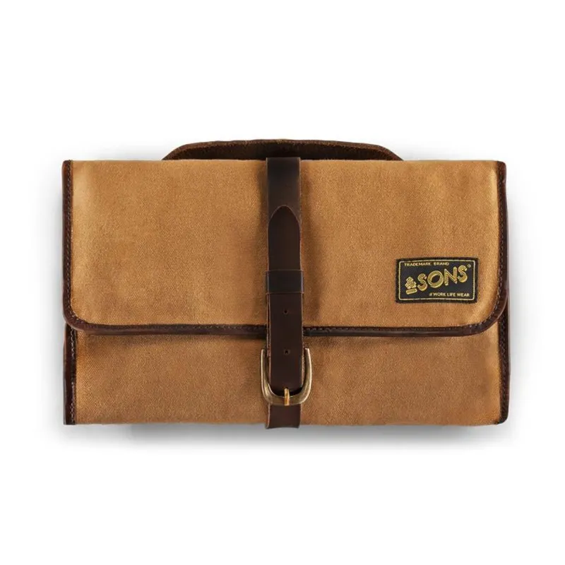 &SONS Essentials Toilet Bag Tan Best