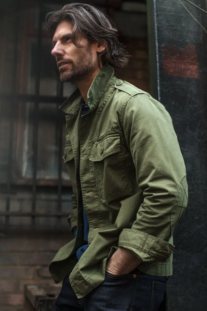 &SONS Flag Overshirt Army Green Cheap