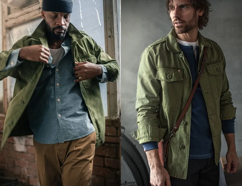 &SONS Flag Overshirt Army Green Cheap