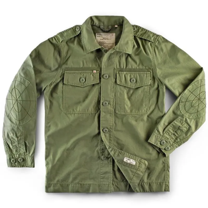 &SONS Flag Overshirt Army Green Cheap