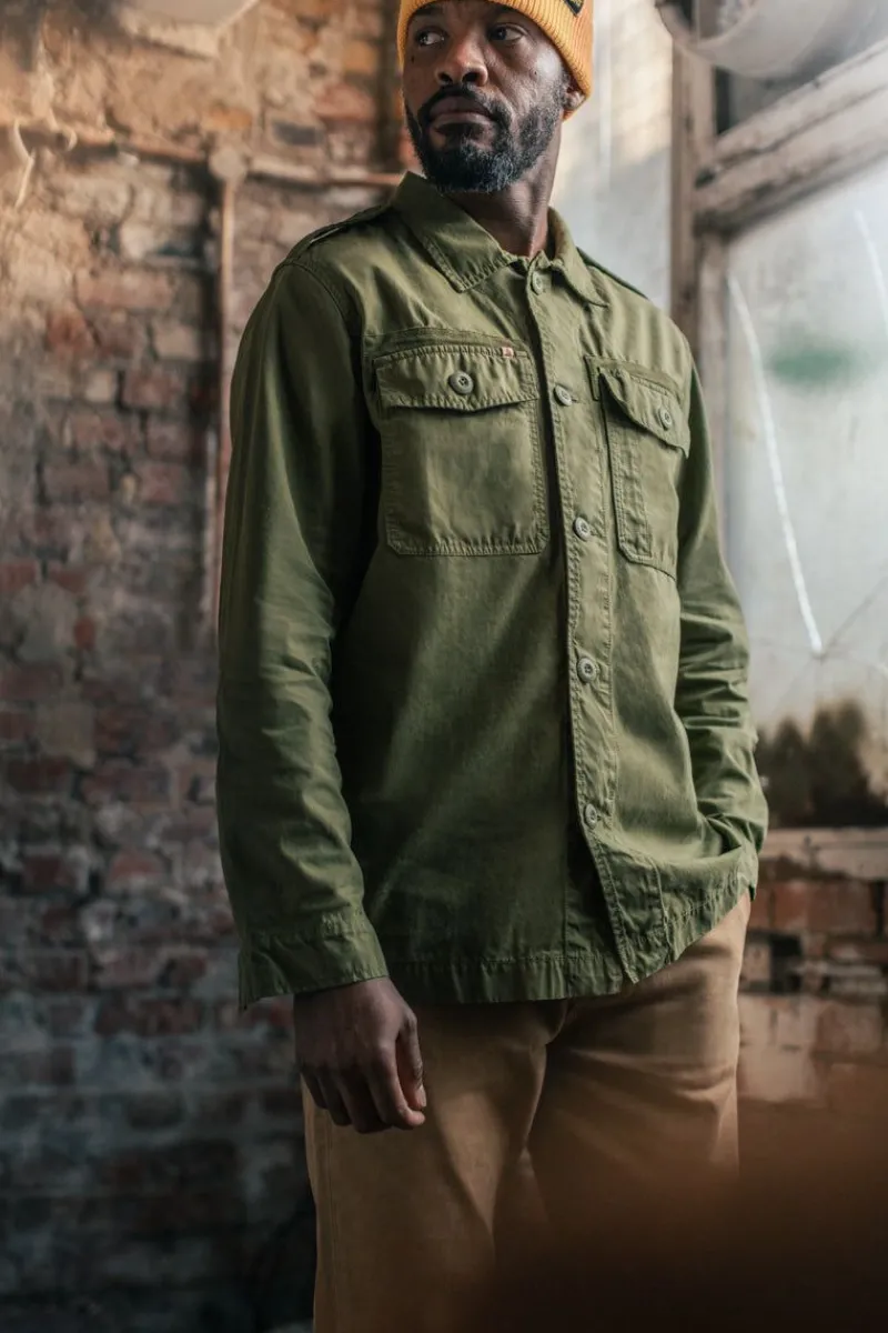 &SONS Flag Overshirt Army Green Cheap