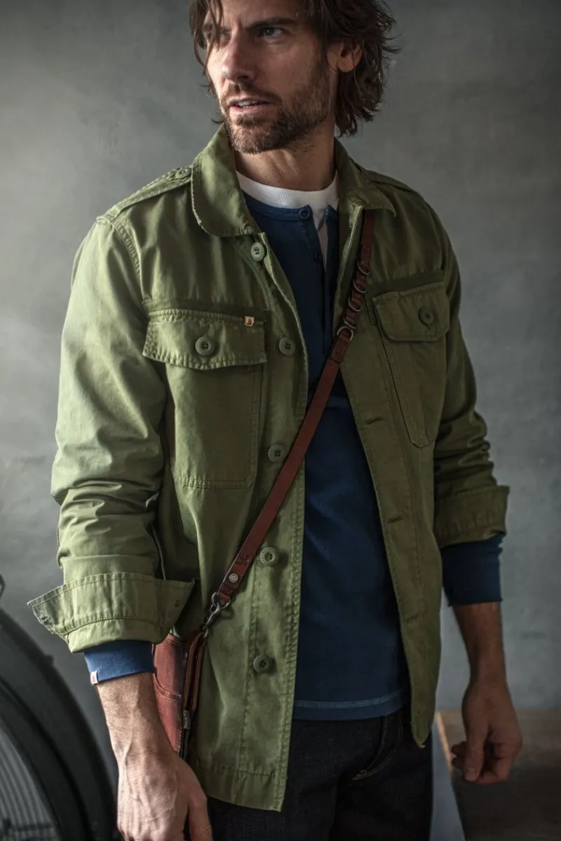 &SONS Flag Overshirt Army Green Cheap