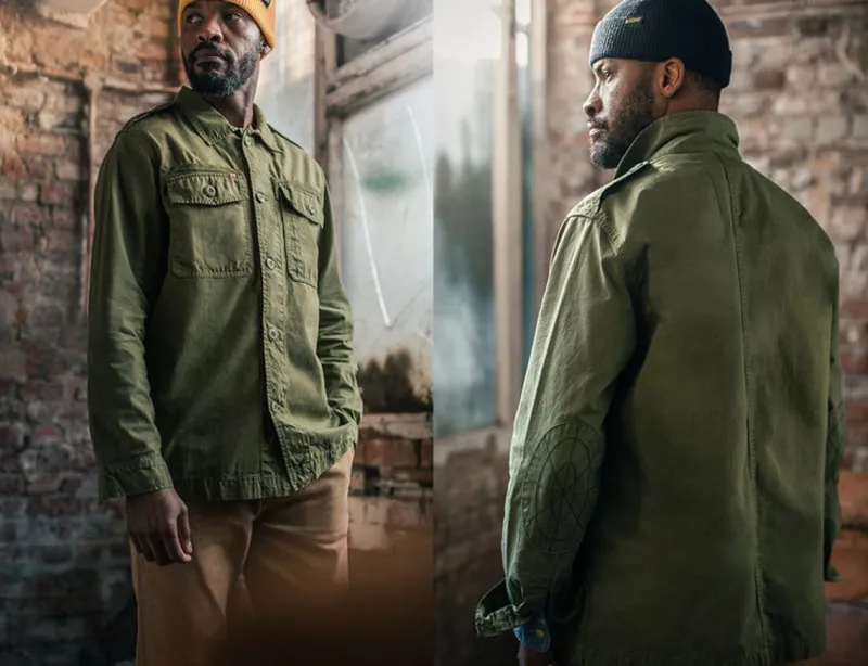 &SONS Flag Overshirt Army Green Cheap