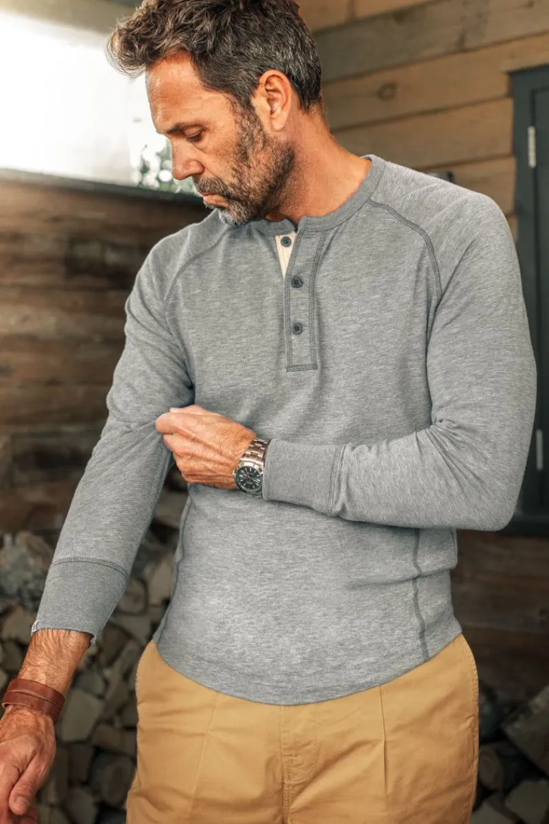 &SONS Flint Henley Grey Marl Best Sale