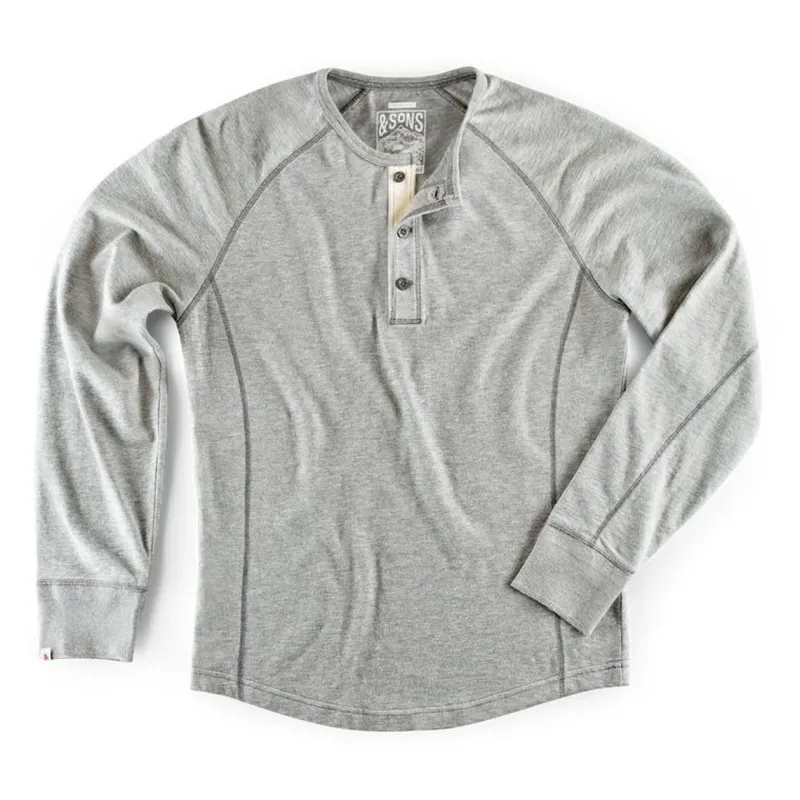 &SONS Flint Henley Grey Marl Best Sale