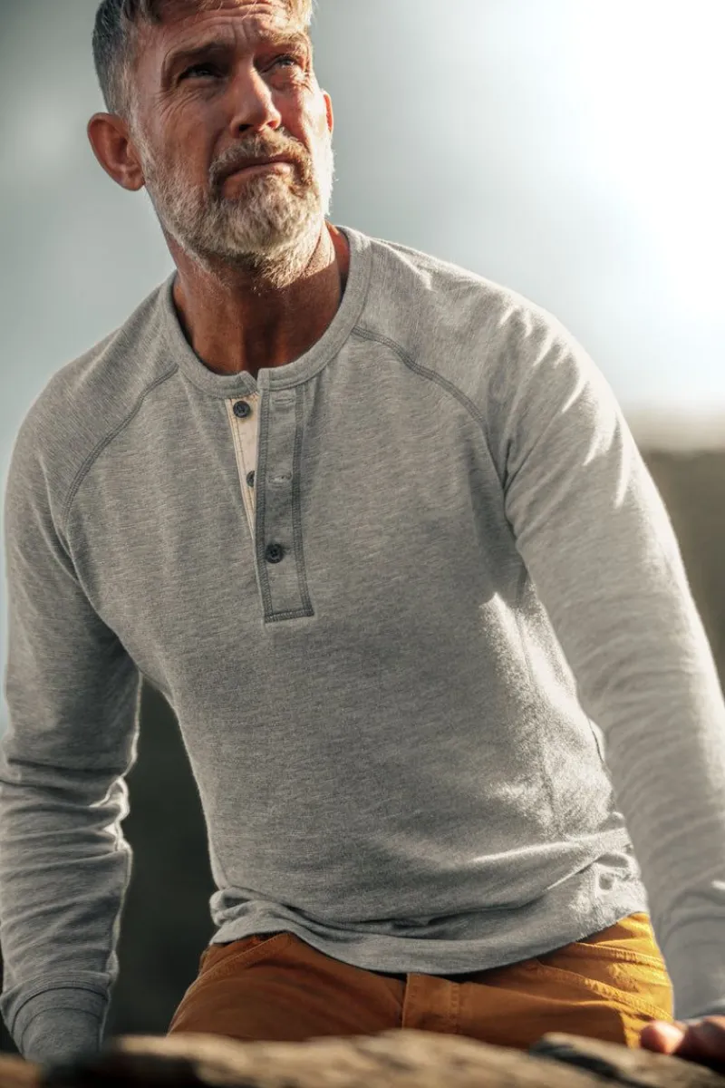 &SONS Flint Henley Grey Marl Best Sale