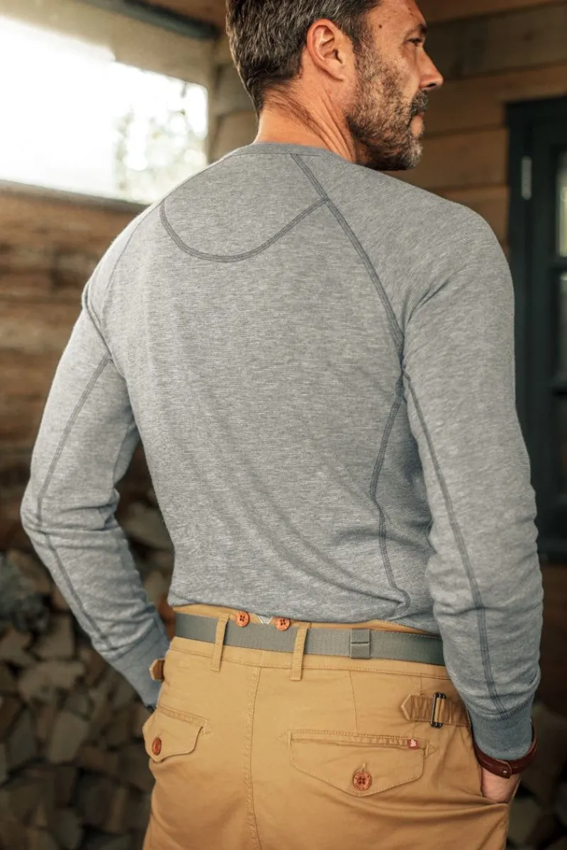 &SONS Flint Henley Grey Marl Best Sale