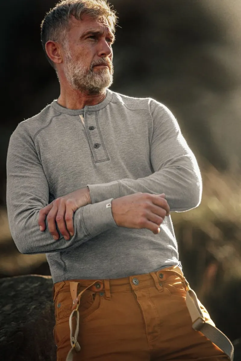 &SONS Flint Henley Grey Marl Best Sale