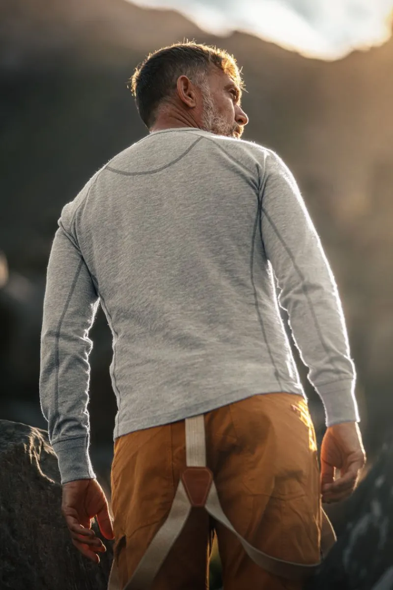 &SONS Flint Henley Grey Marl Best Sale
