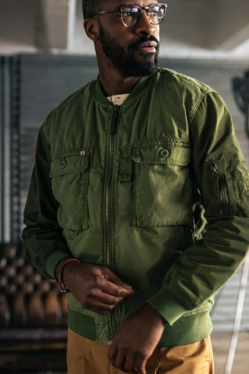 &SONS Harris Bomber Jacket Army Green Hot