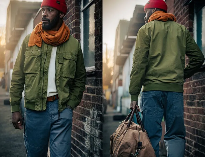 &SONS Harris Bomber Jacket Army Green Hot