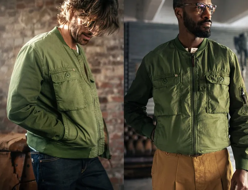 &SONS Harris Bomber Jacket Army Green Hot