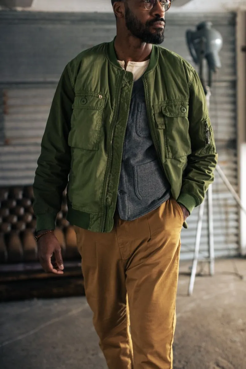 &SONS Harris Bomber Jacket Army Green Hot