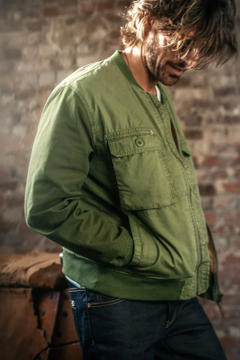 &SONS Harris Bomber Jacket Army Green Hot