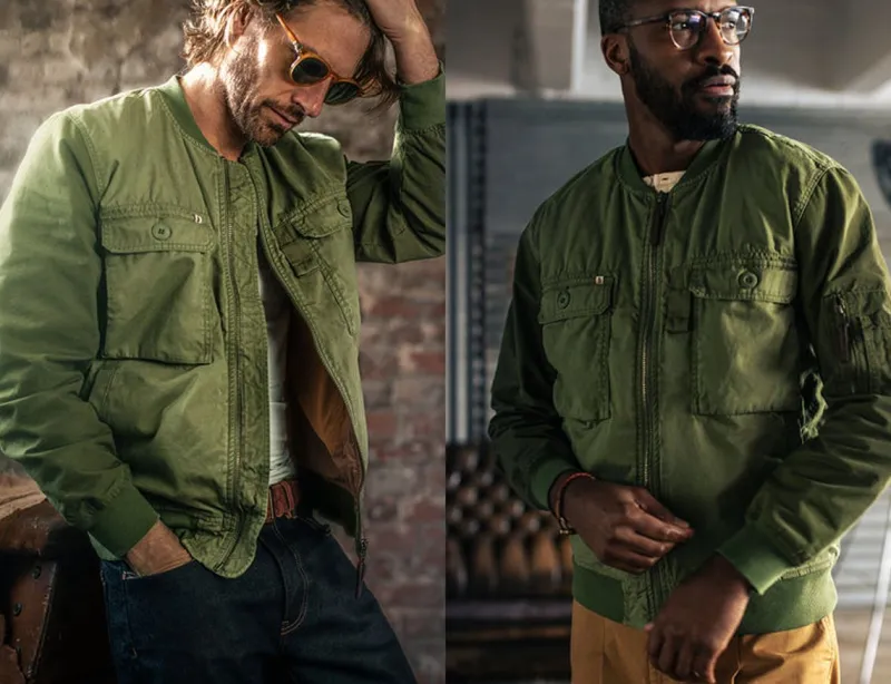 &SONS Harris Bomber Jacket Army Green Hot