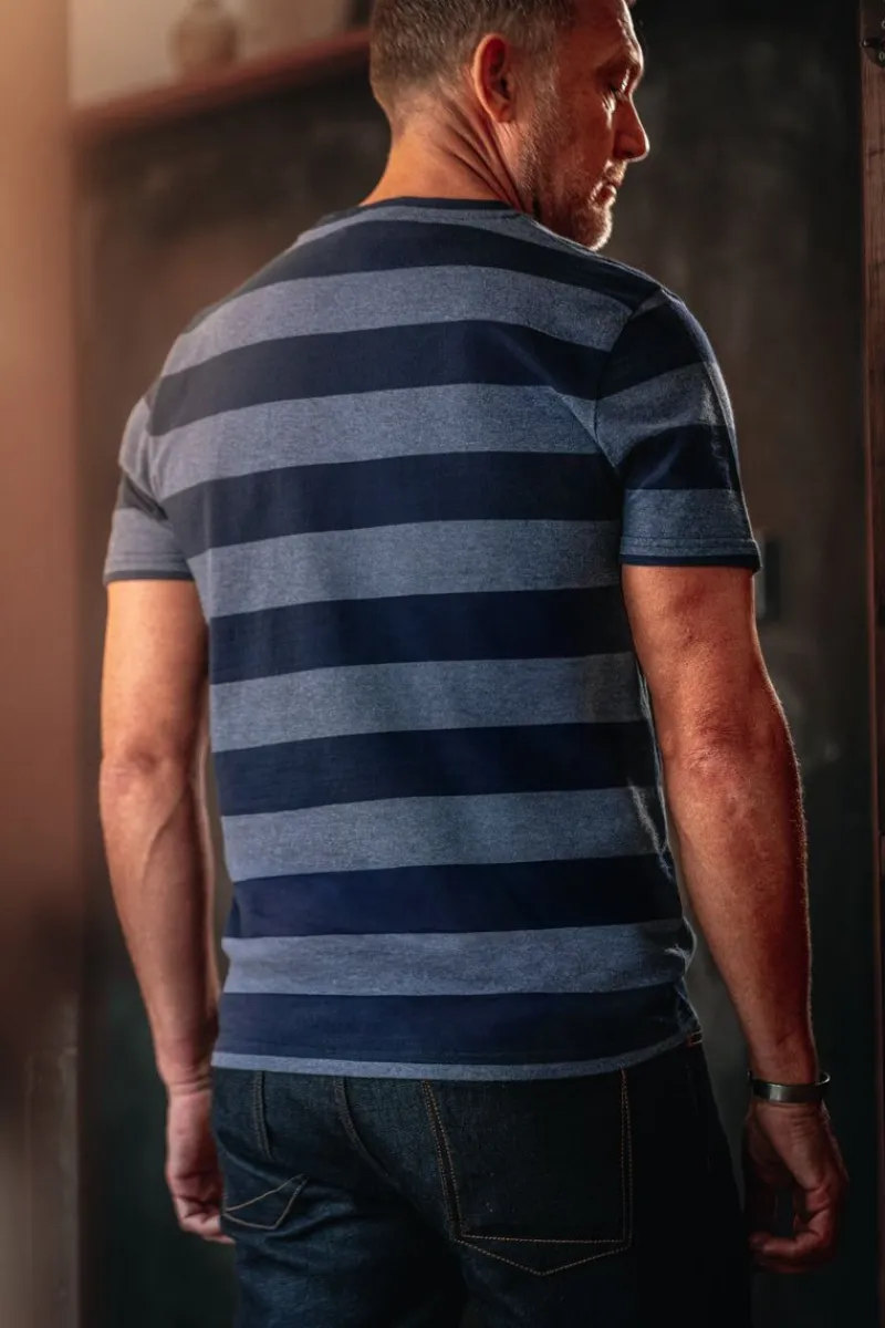 &SONS Papillon T-Shirt Navy Stripe Shop