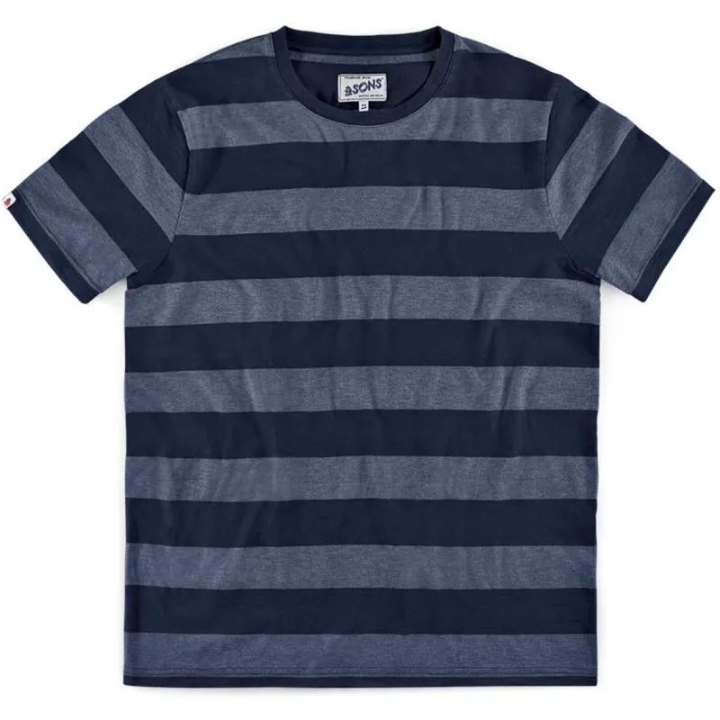 &SONS Papillon T-Shirt Navy Stripe Shop