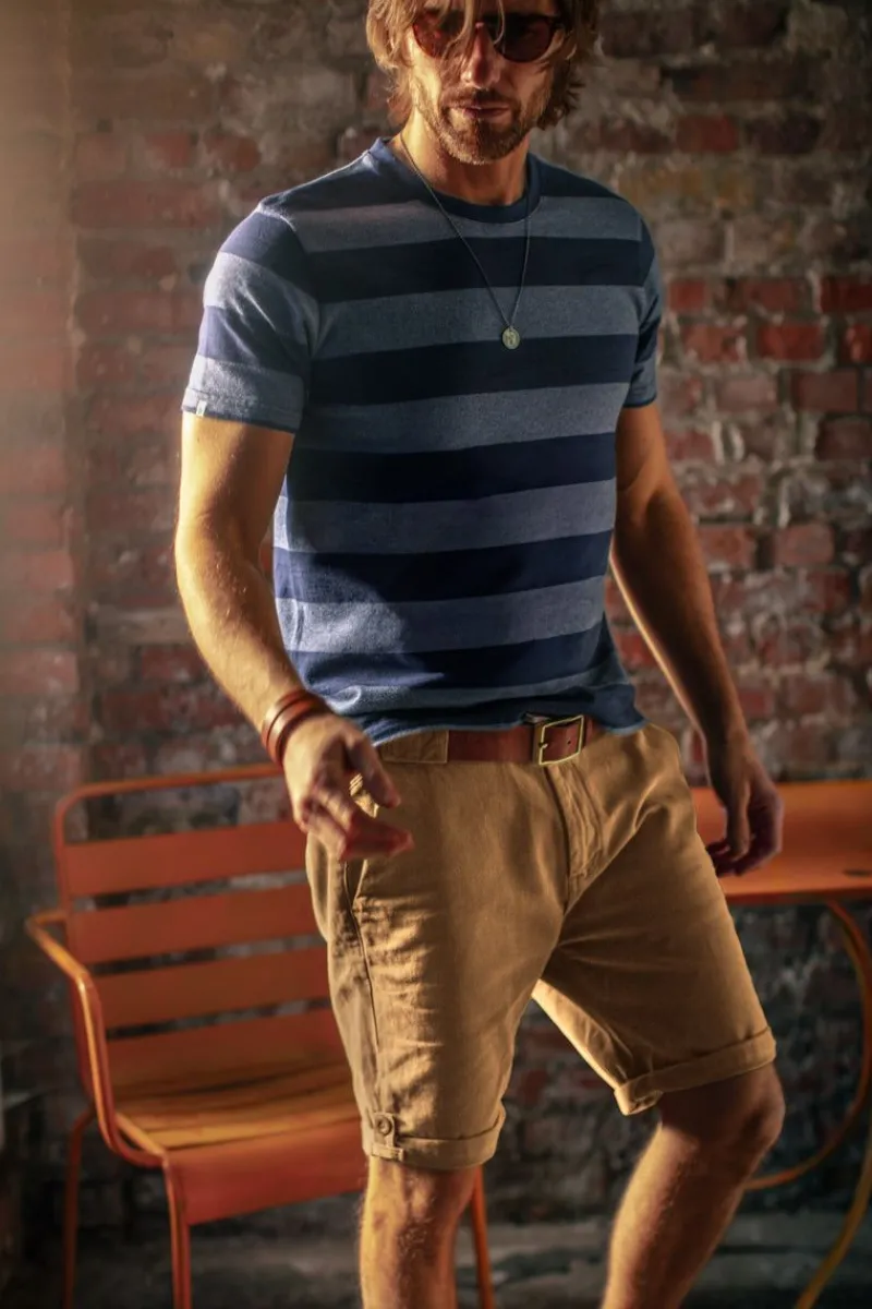 &SONS Papillon T-Shirt Navy Stripe Shop