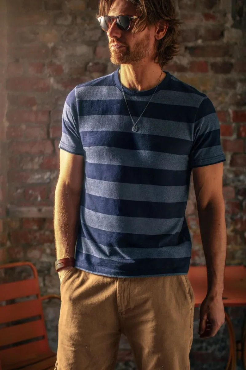 &SONS Papillon T-Shirt Navy Stripe Shop