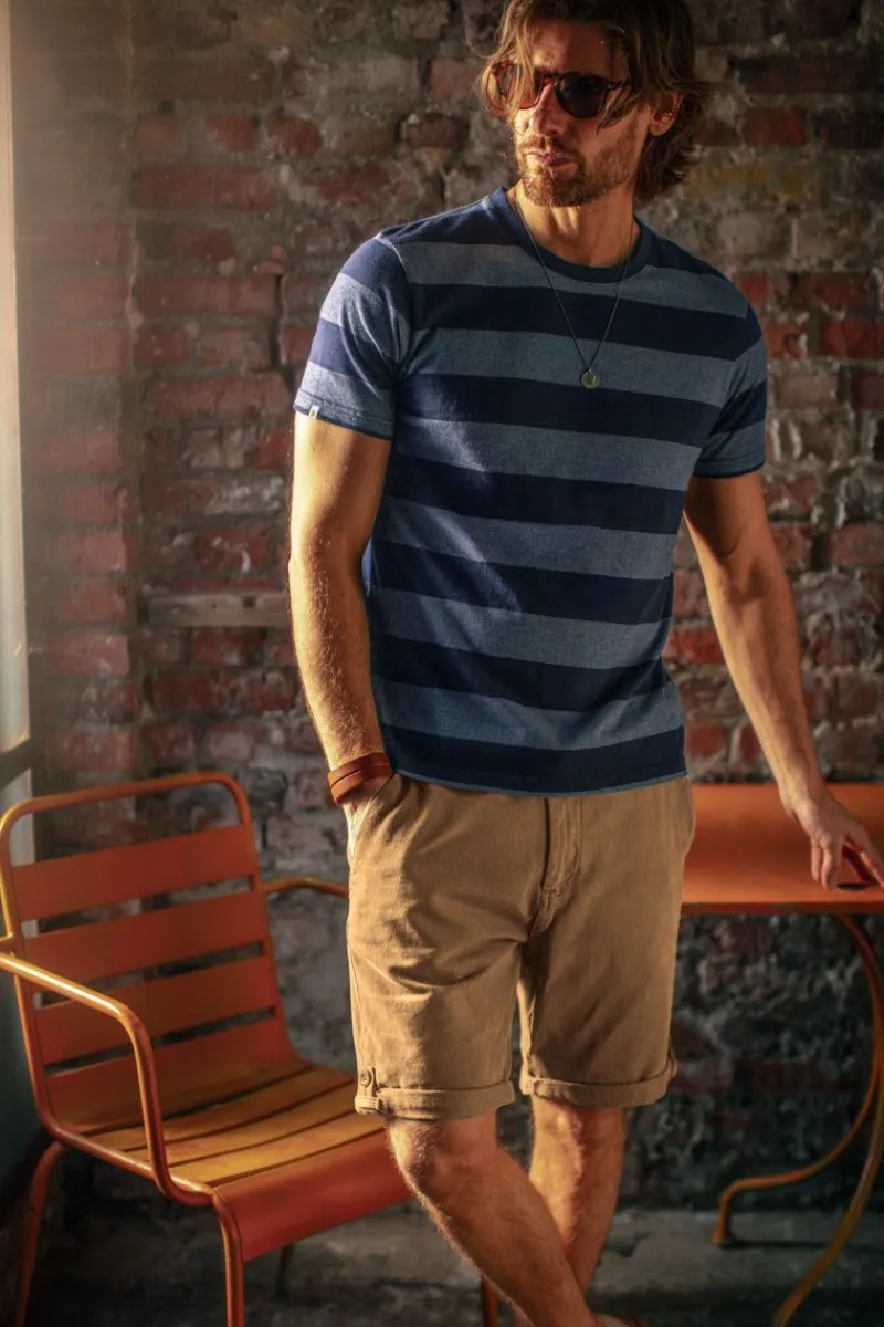 &SONS Papillon T-Shirt Navy Stripe Shop