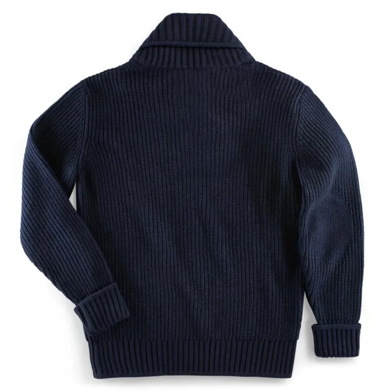 &SONS Port Shawl Collar Jumper Navy Flash Sale