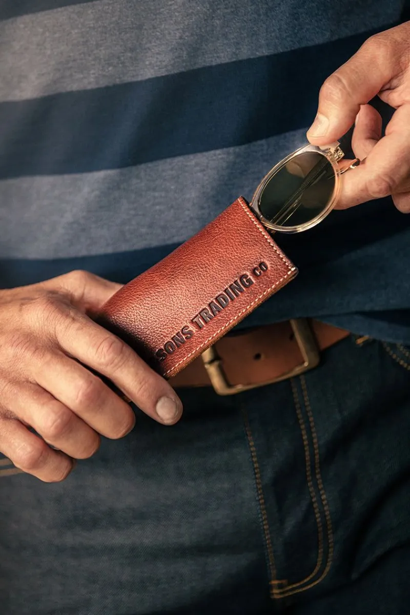 &SONS Pouch Glasses Case Brown Discount