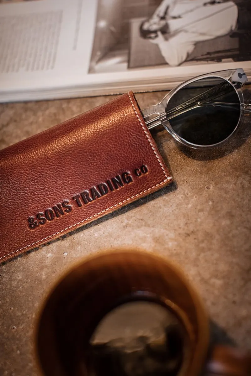 &SONS Pouch Glasses Case Brown Discount