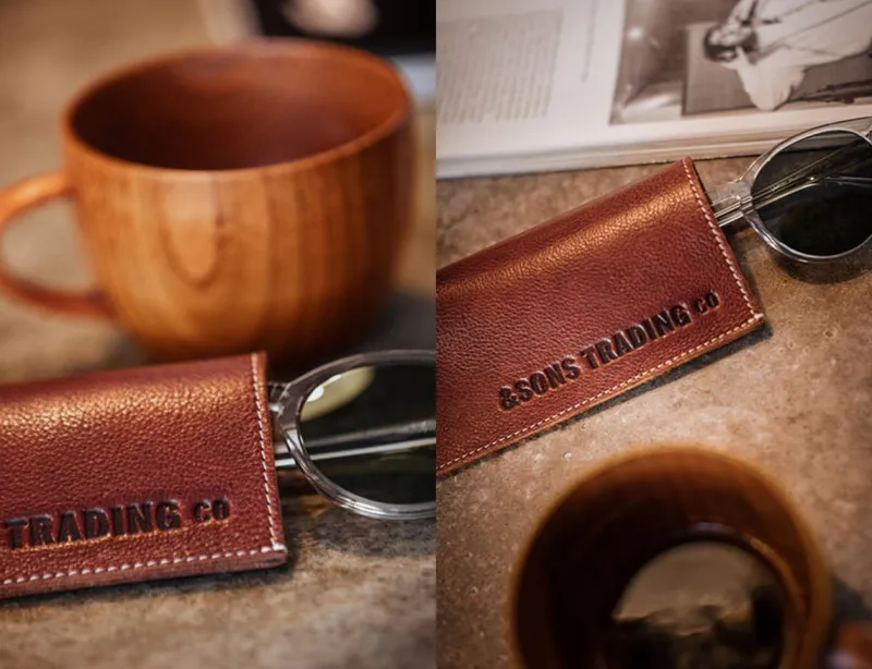 &SONS Pouch Glasses Case Brown Discount
