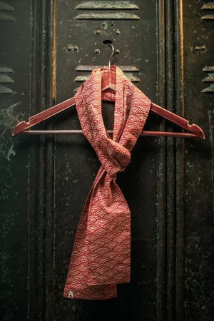 &SONS Red Waves Scarf Fashion