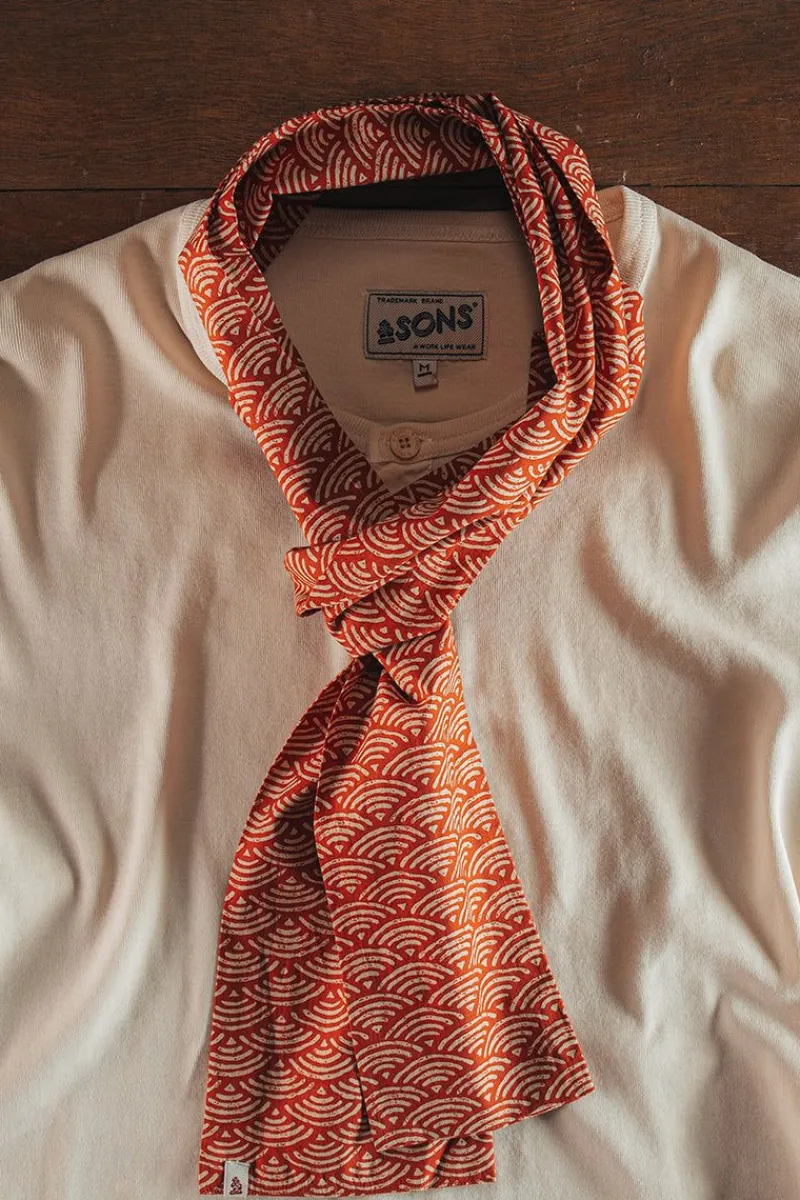 &SONS Red Waves Scarf Fashion