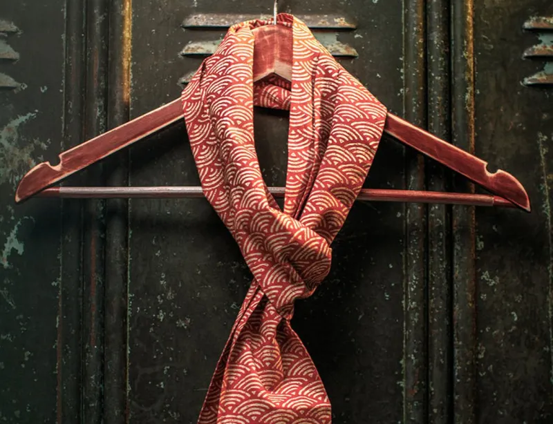&SONS Red Waves Scarf Fashion