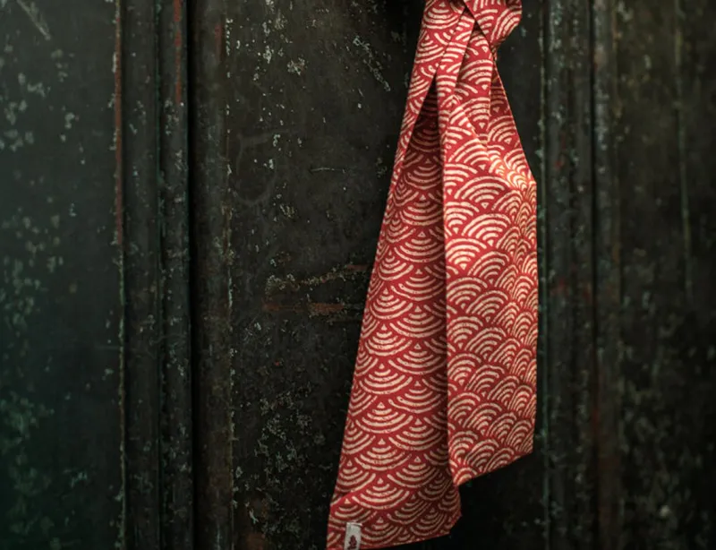 &SONS Red Waves Scarf Fashion
