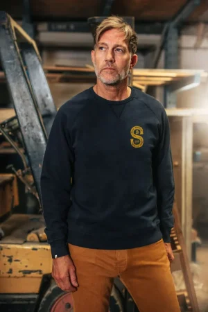 &SONS Sigma Sweatshirt Navy Cheap