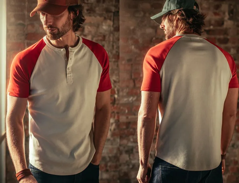 &SONS The Chariot Henley Shirt Raw/Red Fashion